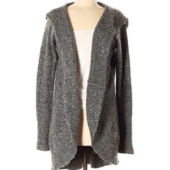 Kensie grey long hooded cardigan small